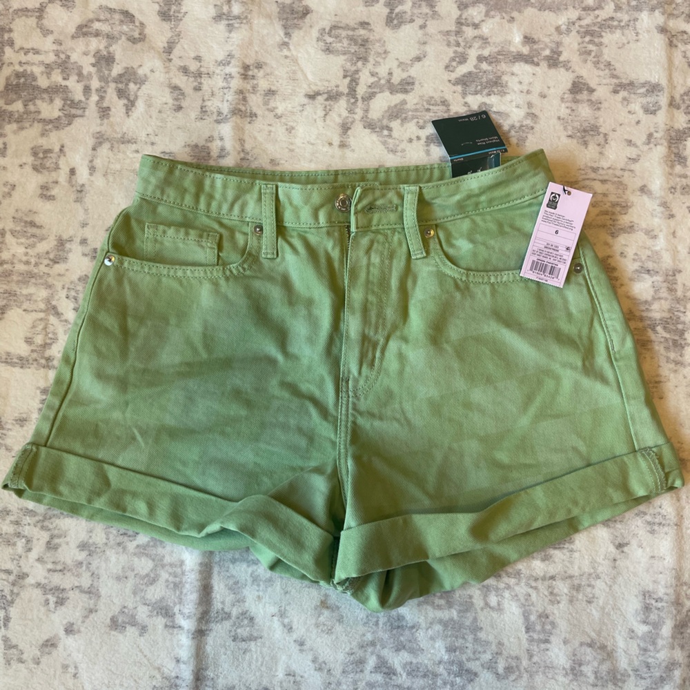 Wild Fable Light Green Denim Shorts